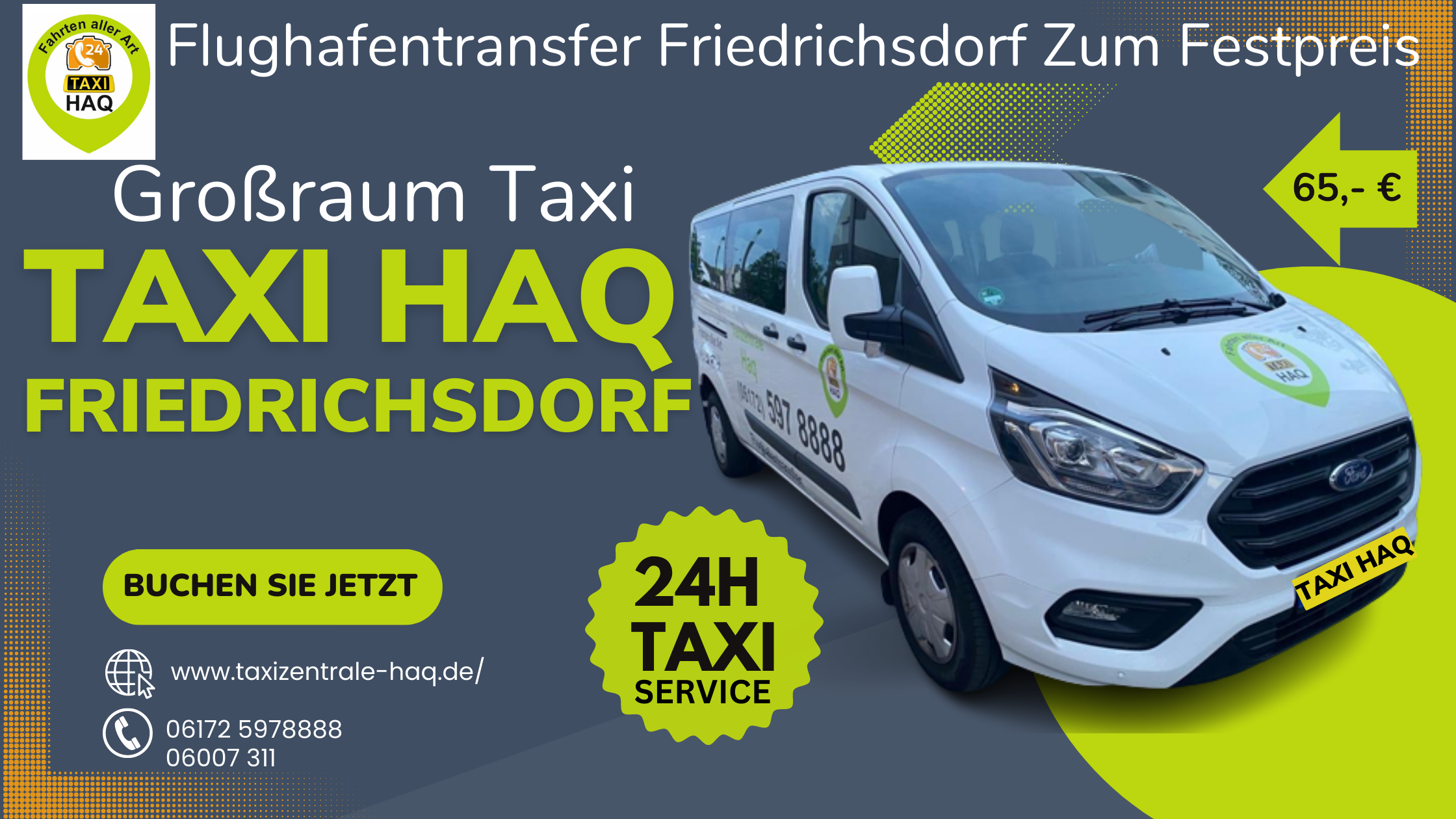 Taxi Haq-Großraum-Taxi-Banner