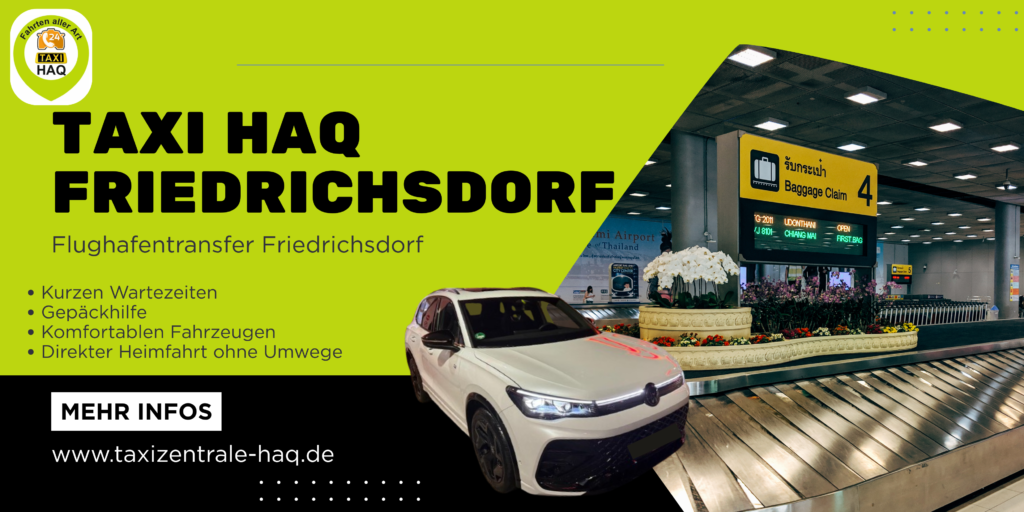 Created with AIPRM Prompt "Write Best Article to rank on Google"
Flughafentransfer Friedrichsdorf – Komfortabel und Zuverlässig mit Taxi Haq Friedrichsdorf
Ihr professioneller Flughafentransfer in Friedrichsdorf
Wenn Sie einen zuverlässigen, pünktlichen und komfortablen Flughafentransfer in Friedrichsdorf suchen, ist Taxi Haq Friedrichsdorf Ihr kompetenter Ansprechpartner. Wir bieten Ihnen einen erstklassigen Fahrservice zu allen wichtigen Flughäfen in Deutschland und den Nachbarländern. Unser Ziel ist es, Ihre Reise von Anfang an angenehm und stressfrei zu gestalten.
Ganz gleich, ob Sie geschäftlich unterwegs sind, einen Familienurlaub planen oder von einer Reise zurückkehren – wir sorgen dafür, dass Sie sicher, entspannt und termingerecht an Ihr Ziel gelangen. Mit unserem professionellen Flughafentransfer müssen Sie sich keine Gedanken über Parkplatzsuche, Verspätungen oder komplizierte Anfahrtswege machen.
Warum Taxi Haq Friedrichsdorf die beste Wahl für Ihren Flughafentransfer ist
Pünktlichkeit steht bei uns an erster Stelle
Zeit ist besonders bei Flugreisen ein entscheidender Faktor. Unsere erfahrenen Fahrer planen jede Fahrt sorgfältig und berücksichtigen aktuelle Verkehrslagen, damit Sie Ihren Flug rechtzeitig erreichen. Auch bei der Abholung überwachen wir Flugzeiten, um flexibel auf Verspätungen reagieren zu können.
Komfortable und moderne Fahrzeuge
Unsere Fahrzeugflotte besteht aus gepflegten, modernen und komfortabel ausgestatteten Fahrzeugen. Ausreichend Platz für Passagiere und Gepäck sorgt für eine angenehme Fahrt – unabhängig von der Dauer der Strecke.
Erfahrene und freundliche Fahrer
Unsere Fahrer verfügen über umfangreiche Ortskenntnisse und langjährige Erfahrung im Bereich Personenbeförderung. Freundlichkeit, Hilfsbereitschaft und Professionalität gehören selbstverständlich zu unserem Service.
Transparente Preise ohne versteckte Kosten
Wir legen großen Wert auf faire und transparente Preise. Bei Taxi Haq Friedrichsdorf erhalten Sie eine klare Preisübersicht ohne unangenehme Überraschungen.
Flughafentransfer von Friedrichsdorf zu allen wichtigen Flughäfen
Wir bieten zuverlässige Transfers zu zahlreichen Flughäfen an, darunter:
Frankfurt Flughafen (FRA)
Der Flughafen Frankfurt gehört zu den größten und wichtigsten Flughäfen Europas. Unsere Kunden profitieren von schnellen und direkten Fahrten von Friedrichsdorf zum Terminal.
Flughafen Frankfurt-Hahn
Auch längere Strecken zum Flughafen Frankfurt-Hahn werden von uns komfortabel und zuverlässig durchgeführt.
Flughafen Köln/Bonn
Für Geschäfts- und Urlaubsreisende bieten wir entspannte Fahrten zum Flughafen Köln/Bonn.
Flughafen Düsseldorf
Mit unserem professionellen Flughafentransfer gelangen Sie bequem und sicher zum Flughafen Düsseldorf.
Weitere Flughäfen
Auf Wunsch fahren wir Sie ebenfalls zu:
Flughafen Stuttgart
Flughafen München
Flughafen Luxemburg
Flughafen Nürnberg
Flughafen Karlsruhe/Baden-Baden
Geschäftsreisen mit unserem Flughafentransfer Friedrichsdorf
Geschäftskunden schätzen besonders unsere Zuverlässigkeit und Diskretion. Wir wissen, wie wichtig eine pünktliche Ankunft bei Meetings, Konferenzen und Geschäftsterminen ist. Deshalb bieten wir individuelle Lösungen für Unternehmen und Geschäftsreisende.
Unsere Business-Kunden profitieren von:
Pünktlichen Abholungen
Professionellen Fahrern
Komfortablen Fahrzeugen
Flexiblen Buchungsmöglichkeiten
Zuverlässigem Service rund um die Uhr
Urlaubsreisen entspannt beginnen
Der Urlaub sollte bereits bei der Anreise beginnen. Mit unserem Flughafentransfer entfällt die stressige Suche nach Parkplätzen am Flughafen. Wir holen Sie direkt vor Ihrer Haustür ab und bringen Sie sicher zum gewünschten Terminal.
Nach Ihrer Rückkehr empfangen wir Sie ebenfalls am Flughafen und bringen Sie komfortabel zurück nach Friedrichsdorf oder in die umliegenden Städte.
Flughafentransfer für Familien und Gruppen
Familien und Gruppen profitieren von unseren geräumigen Fahrzeugen mit ausreichend Platz für Koffer, Kinderwagen und Reisegepäck. Gemeinsam reisen bedeutet bei uns Komfort und Sicherheit.
Unsere Fahrer helfen selbstverständlich beim Ein- und Ausladen des Gepäcks und sorgen für einen angenehmen Start in Ihren Urlaub.
24-Stunden-Service für maximale Flexibilität
Flüge starten und landen zu jeder Tages- und Nachtzeit. Deshalb steht Ihnen Taxi Haq Friedrichsdorf rund um die Uhr zur Verfügung.
Unser Service umfasst:
Frühmorgendliche Fahrten
Nachtfahrten
Wochenend-Transfers
Feiertagsservice
Kurzfristige Buchungen
So können Sie sich jederzeit auf einen zuverlässigen Flughafentransfer verlassen.
Individuelle Abholung direkt vor Ihrer Haustür
Wir holen Sie nicht nur in Friedrichsdorf ab, sondern auch in den umliegenden Orten wie:
Bad Homburg
Rosbach vor der Höhe
Oberursel
Karben
Wehrheim
Neu-Anspach
Usingen
Friedrichsthal
Dadurch profitieren unsere Kunden von einem flexiblen und flächendeckenden Fahrservice in der gesamten Region.
Sicherheit und Zuverlässigkeit bei jeder Fahrt
Die Sicherheit unserer Fahrgäste hat höchste Priorität. Unsere Fahrzeuge werden regelmäßig gewartet und technisch überprüft. Darüber hinaus achten wir auf höchste Sauberkeits- und Qualitätsstandards.
Mit Taxi Haq Friedrichsdorf entscheiden Sie sich für einen erfahrenen Partner, der Ihre Reiseplanung ernst nimmt und Ihnen jederzeit einen zuverlässigen Service bietet.
Jetzt Flughafentransfer Friedrichsdorf buchen
Planen Sie Ihre nächste Flugreise entspannt und komfortabel mit Taxi Haq Friedrichsdorf. Ob Geschäftsreise, Familienurlaub oder privater Flughafentransfer – wir stehen Ihnen jederzeit zur Verfügung.
Profitieren Sie von pünktlichen Fahrten, modernen Fahrzeugen, erfahrenen Fahrern und einem kundenorientierten Service. Kontaktieren Sie uns noch heute und sichern Sie sich Ihren zuverlässigen Flughafentransfer in Friedrichsdorf.
Taxi Haq Friedrichsdorf – Ihr zuverlässiger Partner für professionelle Flughafentransfers rund um die Uhr.